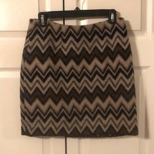 Brown zig zag Boston Proper mini skirt